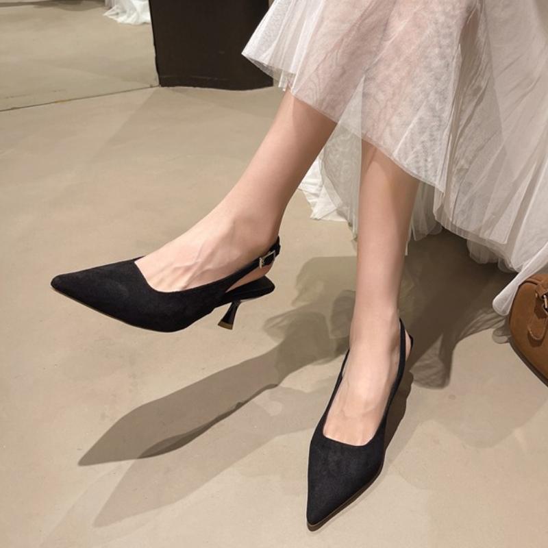 

Shoes Suede Women Pumps Pointed Hollow Out High Heels 6 CM Summer Women s Sandals Occupation Office Shoes Kitten Heels 35