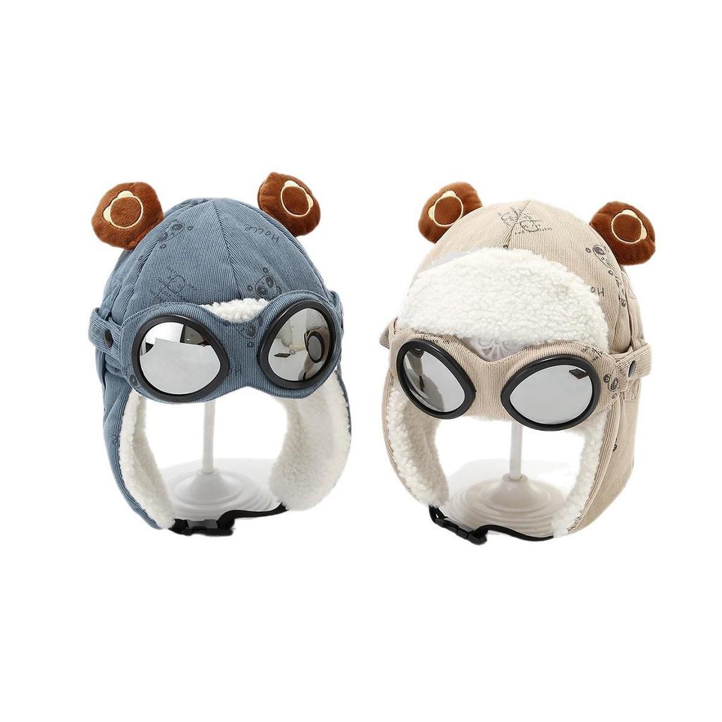 Children's Fleece-Lined Pilot Hat: Warm, Windproof Ear Protection for Boys and Girls - Perfect for Autumn and Winter