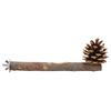 Natural Perch Bird Stand Pole Chewable Applewood Bird Perch Cage Accessories with Pine Cone for Parakeets Cockatiels