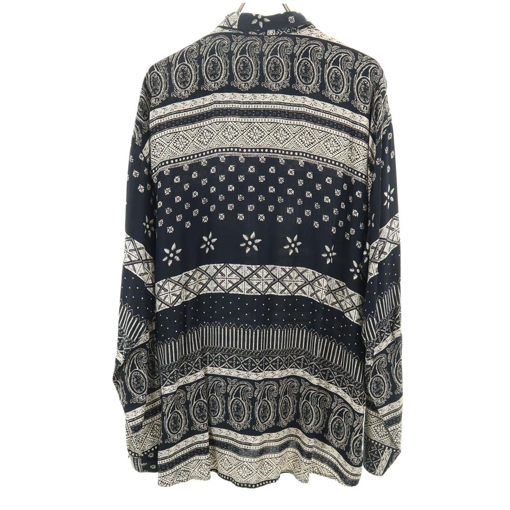 signe incognito 80s 90s Euro Old Paisley Pattern Long sleeve shirt black Men's Used