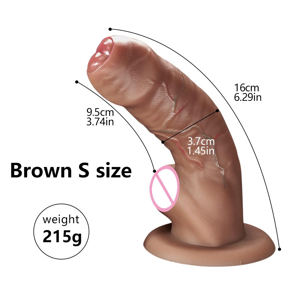 Soft Feeling Realistic Dildo Penis Black Brown Large Glans Simulated Medical Silicone Adult Sex Toy for Women Masturbators 18+