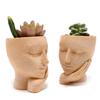 Girl Plant Flower Pot Mould Face Holding Girl Silicone Mold Succulent Planter Epoxy Resin Mold Garden Figurines Outdoor