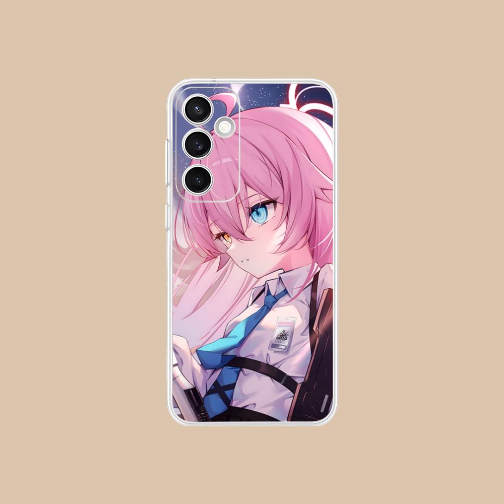 Blue Archive Takahashi Hoshino Clear Mobile Phone Case for Samsung Galaxy S25 S24 S23 S22 S21Plus FE Ultra Colorful Cover