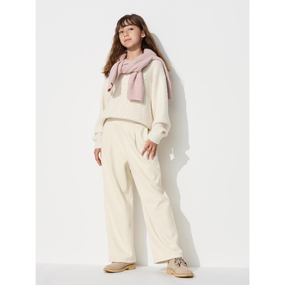 

Uniqlo Япония Девушки Боа Свит Широкие Штаны 01 OFF WHITE/140