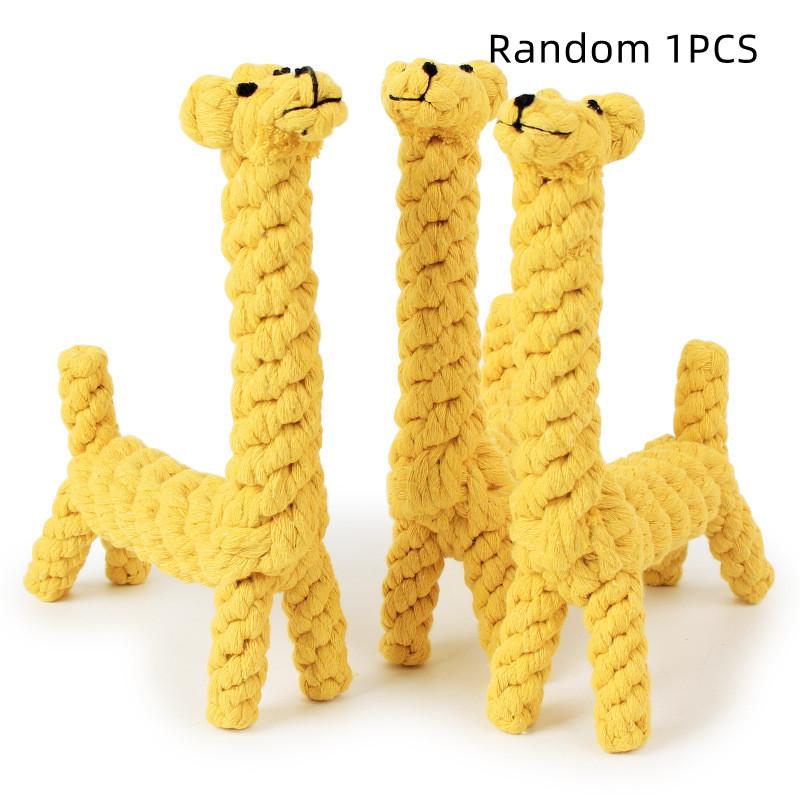 Rope Premium Cotton Pet Toy Giraffe Shaped Promotes Dental Chewing Health