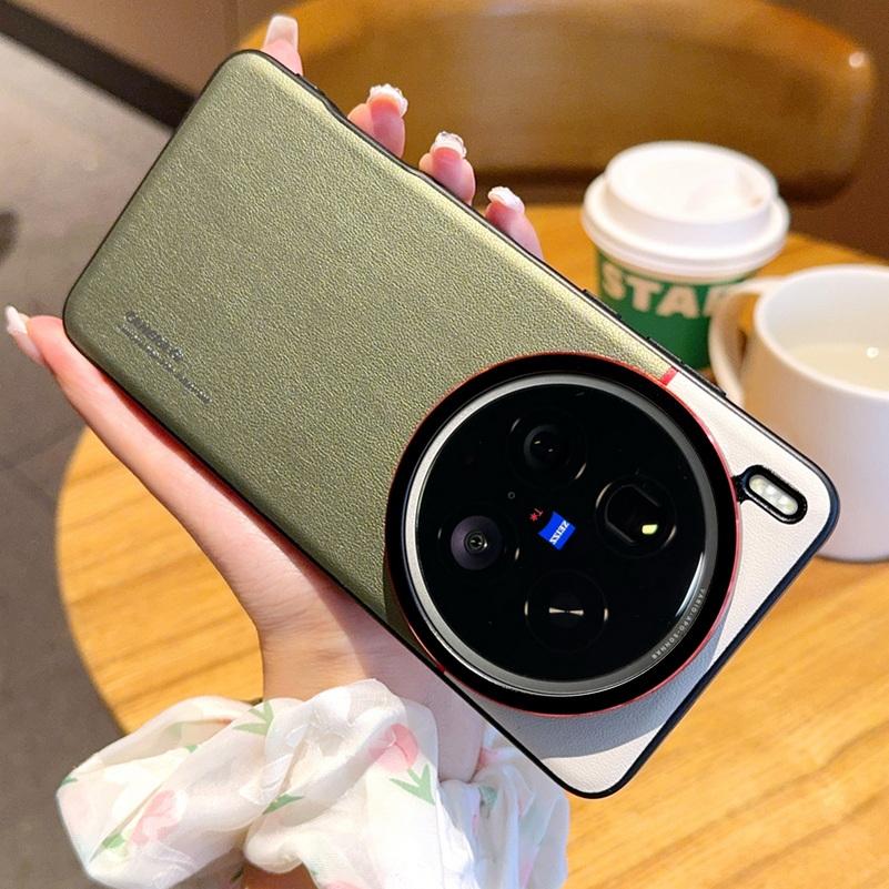 Double Pigment Leather Lens Raised Protective Lens Case For VIVO X200 Ultra X200s X200 Pro X100s X100 Camera Protection Cover