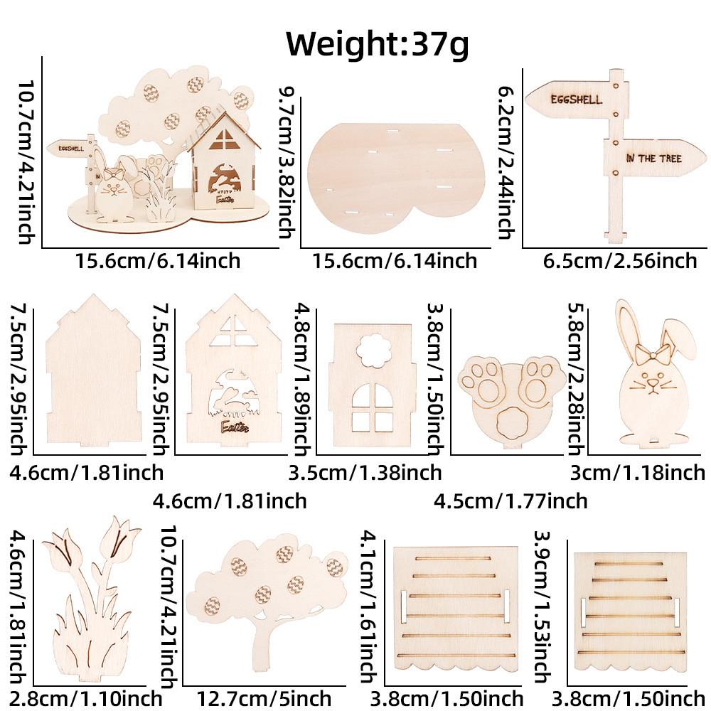 

Деревянный декоративный пасхальный кролик и разноцветные яйца, поделка своими руками для праздников, сезонный Rabbit Egg Tree