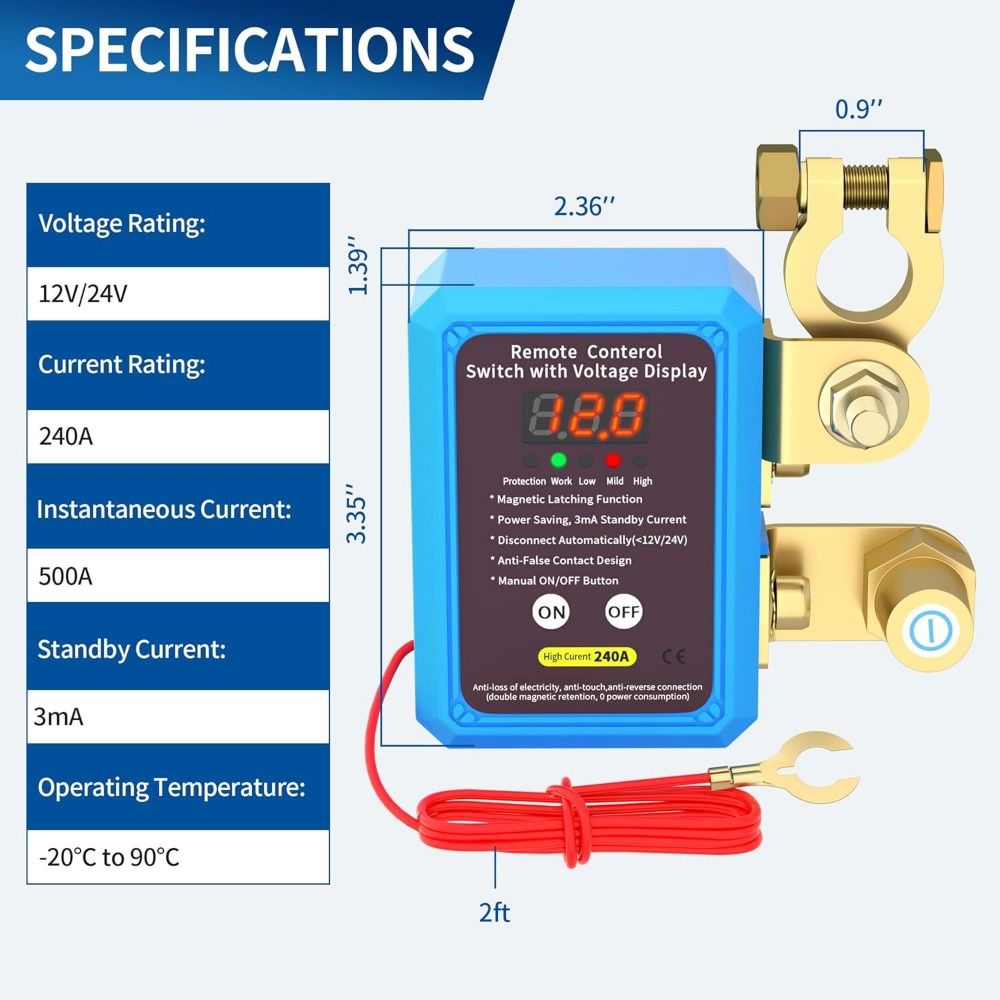 Automatic Power Shut Off Car Battery Disconnect Switch Anti-leakage Switch  Boat/Yacht