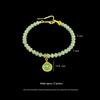 Jade Ping An Kou Chinese Women's Luxury Gold-Plated Bracelet with Strong Color Retention