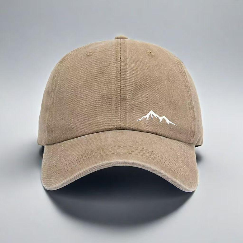 Neue Vintage gewaschene Baseballkappe mit Bergmuster, lässig, verstellbar, Streetwear, Outdoor-Hut Adjustable&>8Y gray