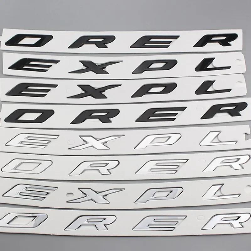 Chrome Black 3D ABS EXPLORER Letters Car Front Hood CBSX5 Bonnet Emblem Badge Sticker Car Styling Accessories