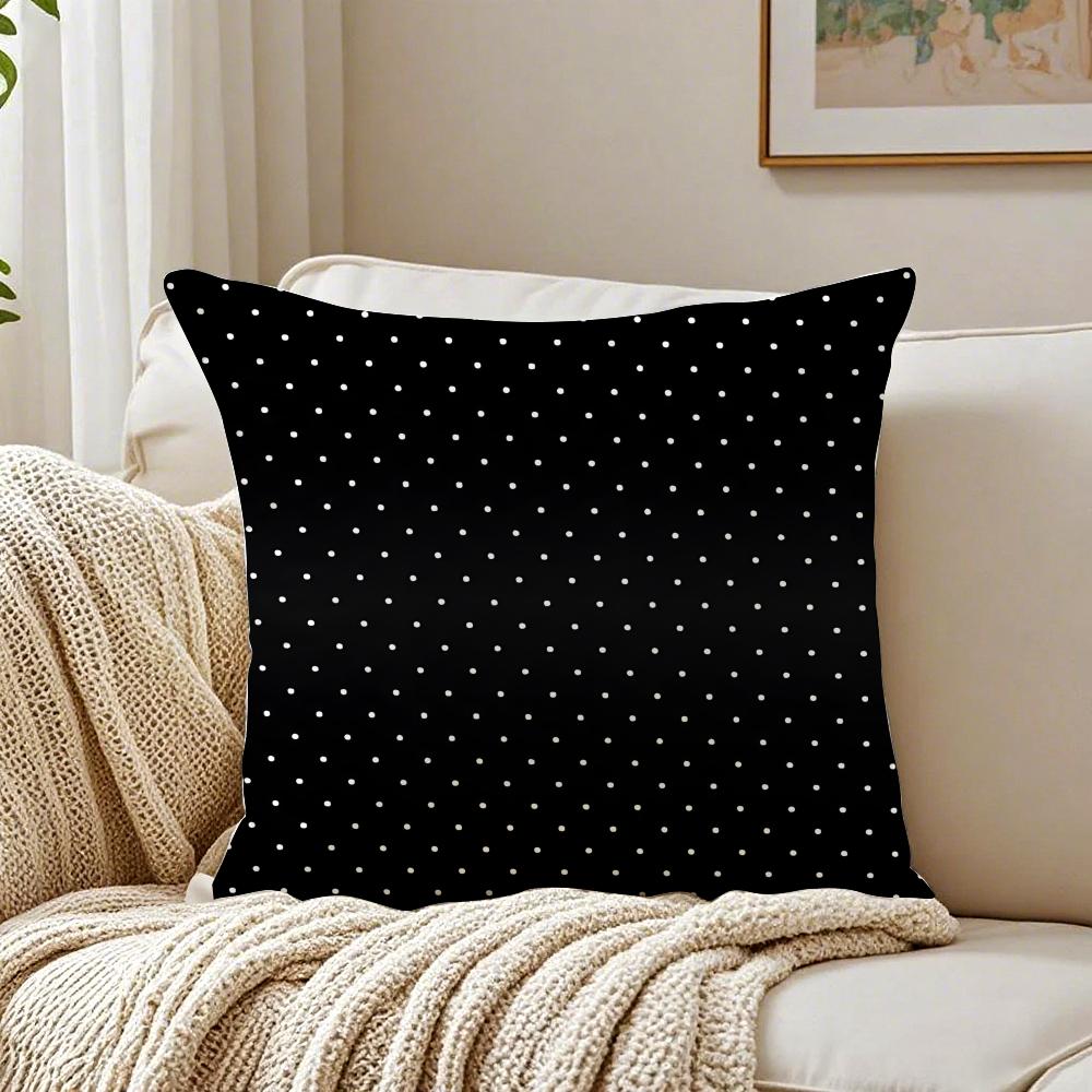 Ink Wash Bowknot Polka Dot Pillow Chinese Retro Cushion Cover Pillowcase Anti-Dustmite Living Room Sofa Decor Cushion Room