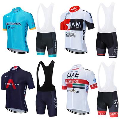 Men Women Cycling Jersey Set Short Sleeve Bib Shorts Quick Dry Breathable Bike Wear Outdoor Sport Apparel