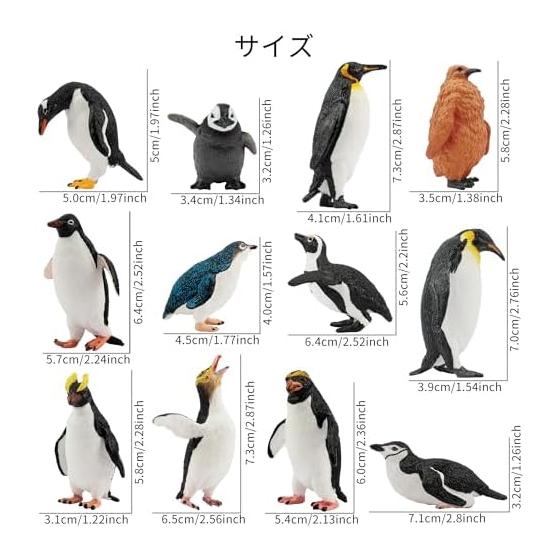 TOYMANY 12PCS Penguin Figure Antarctic Animal Figure Set Antarctic Circle Realistic Animal Model Popular Animal Toy Birthday Gift Decoration