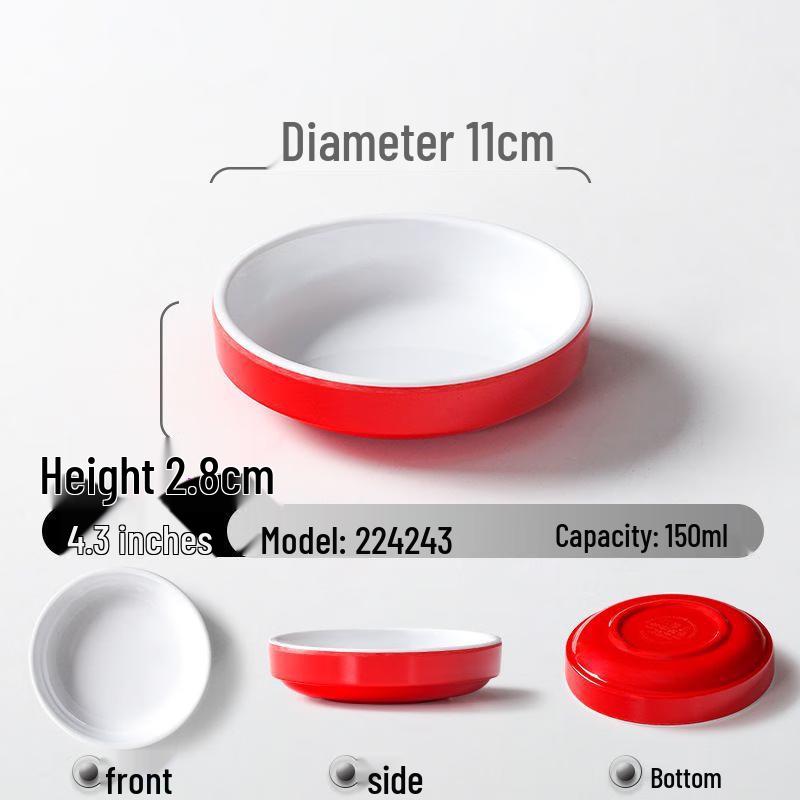 He erli 10-Pack Melamine Rice Bowls, 4.3 Inch