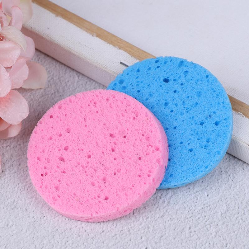 5X Soft Puff Natural Wood Fiber Face Wash Cleansing Sponge Beauty Makeup Pads