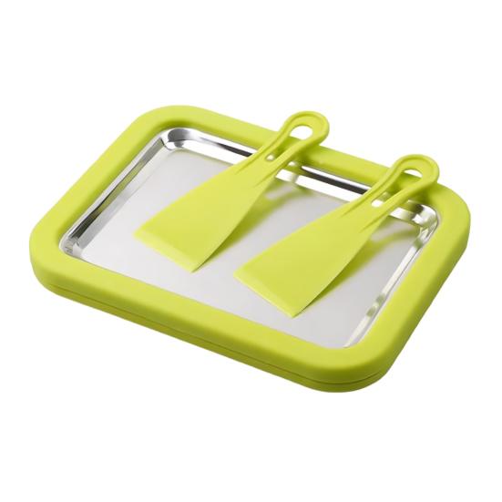 Nerezový stroj na výrobu rolované zmrzliny DIY Mrazicí stroj na jogurt a sorbet Neelektrický domácí výrobník dezertů