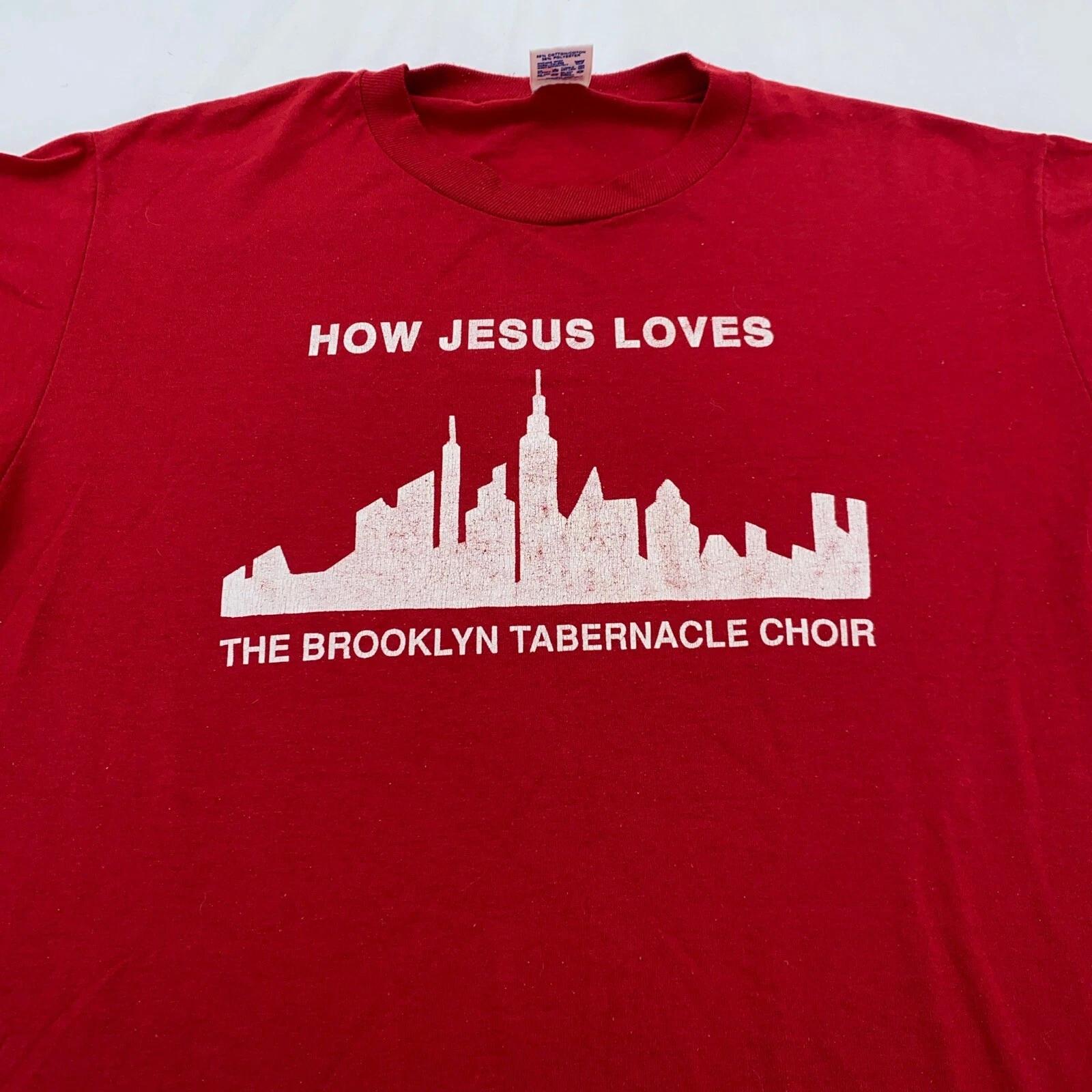 

винтажная футболка 90-х HOW JESUS LOVES THE BROOKLYN TABERNACLE CHIOR РАЗМЕР L M