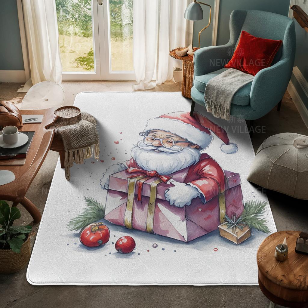 House Entrance Carpet Home Door Mat Living Room Bath Foot Bathroom Non-slip Water Absorption Rugs Bath Merry Christmas Winter