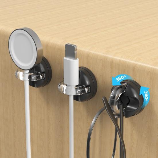 3/6 szt. Magnetyczny Klips Organizer na Kabel Obrotowy Samoprzylepny Uchwyt na Biurko na Kabel Ładujący Telefon Dane Zarządzanie Przewodami Zasilającymi Zacisk