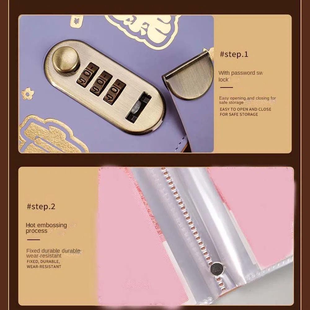 Wallet Storage Saving Money Binder With Password Lock Account Book Planner Organizer Family