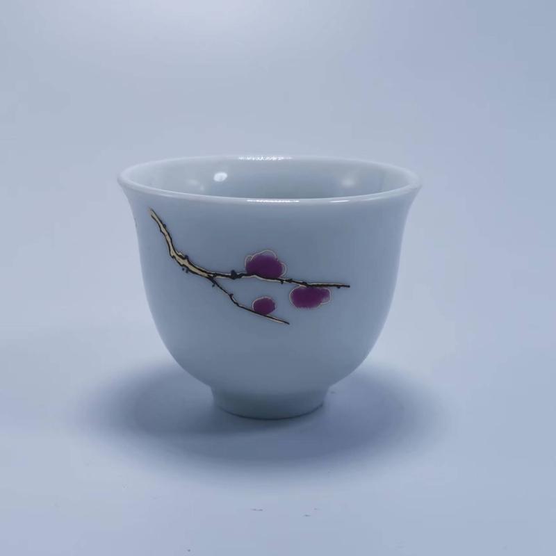 Exquisite White porcelain kungfu tea cup 1pcs,Chinese Teacup Sets teaware China tea cup set,Travel Tea Bowl Kung Fu Tea Set