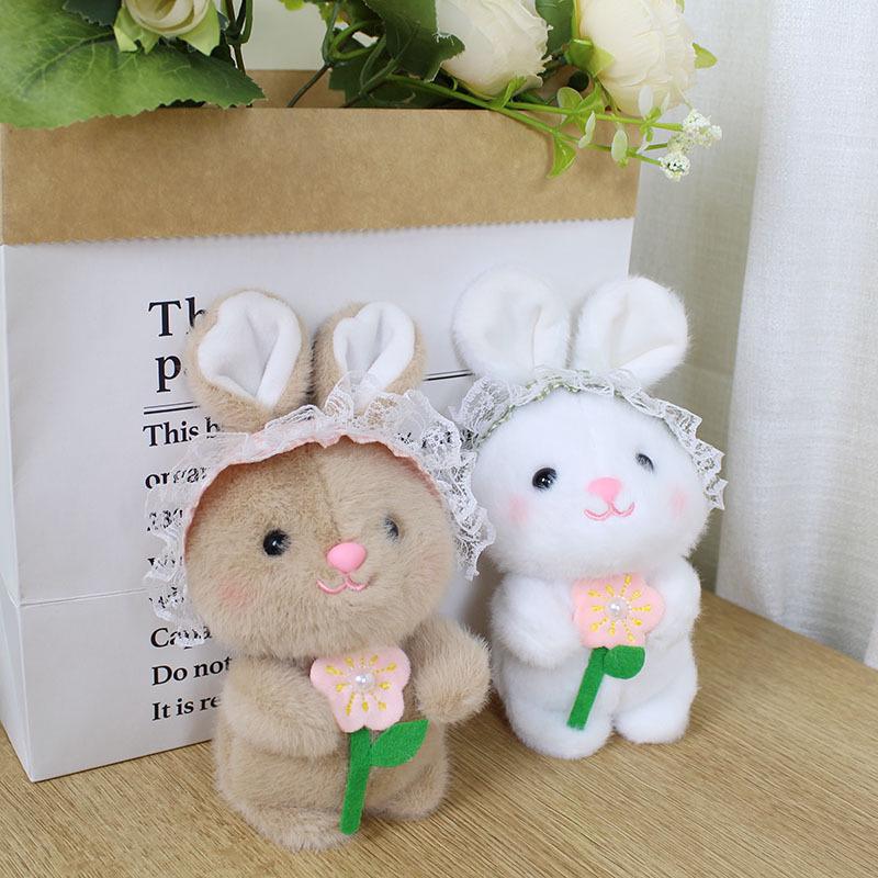 Cute Cartoon Rabbit and Bear Plush Keychain Toy Pendant