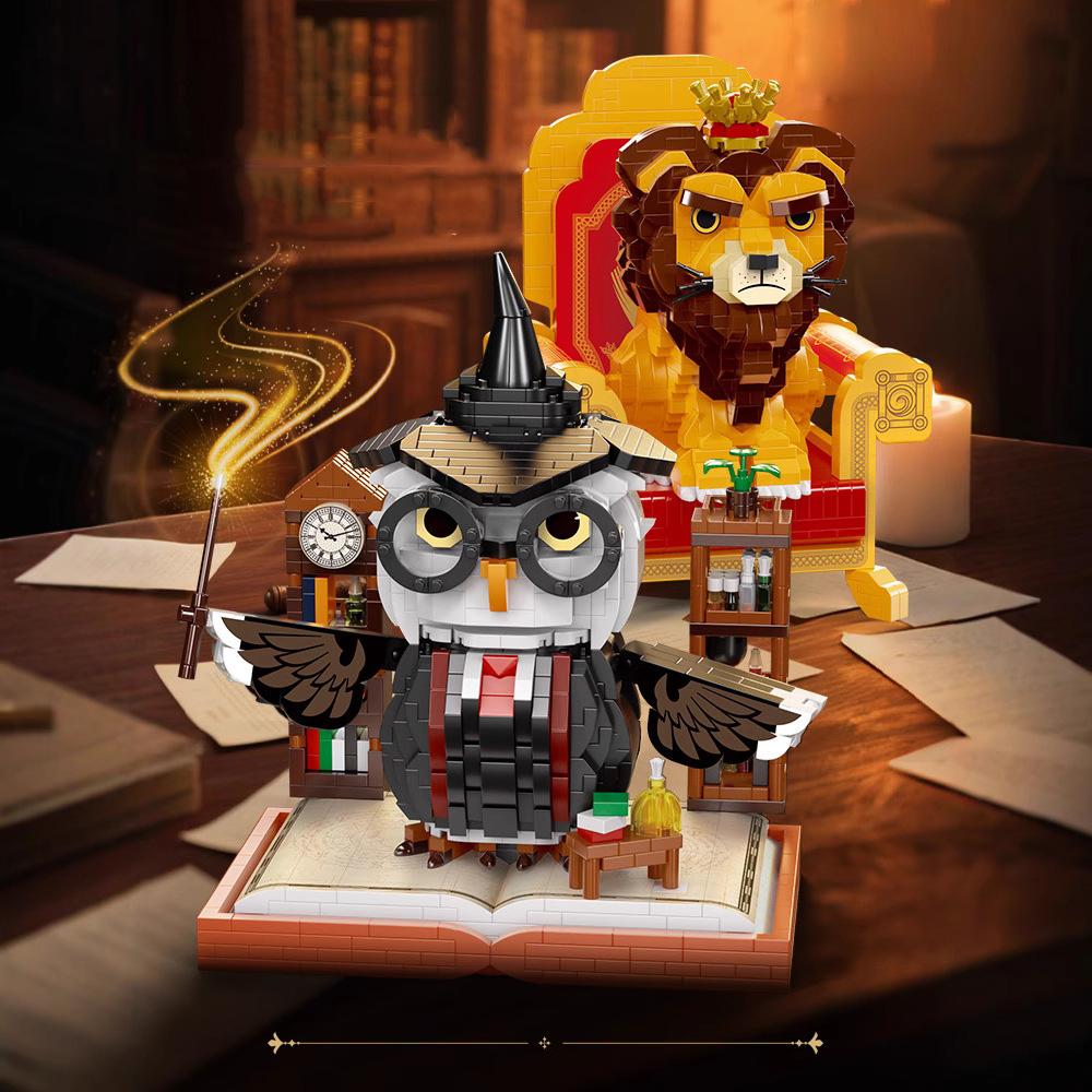 Idea Cartoon Movie Micro Diamond Block Construction Building Brick Magic Owl Lion Throne Nanobricks Model Educational Toys