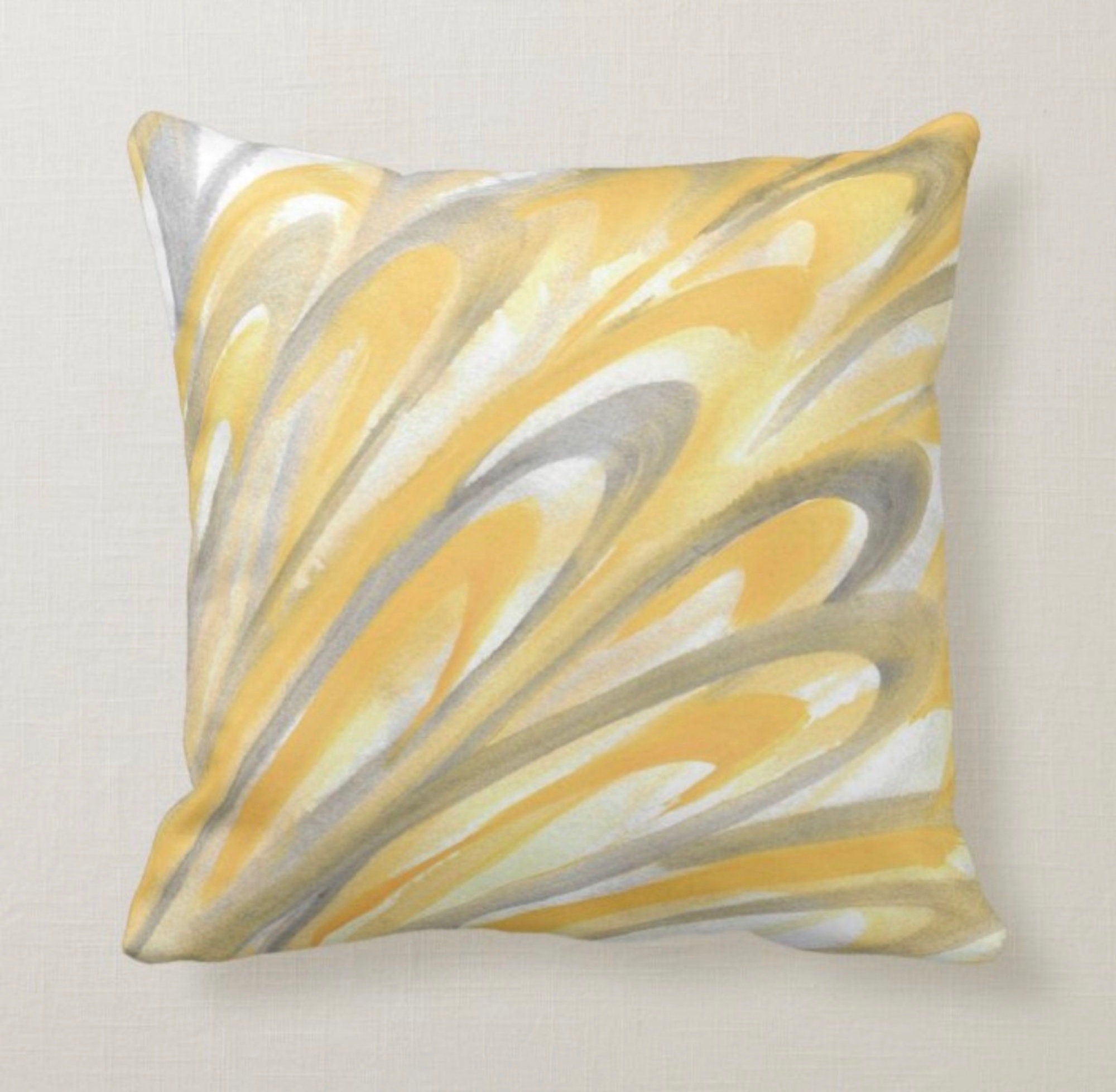 

Abstract Yellow Gray and Bicycle Love Pillow Cover 14x14