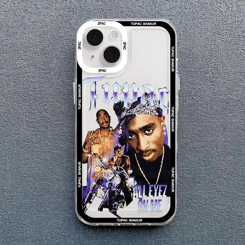 Rapper 2pac Singer Tupac Phone Case for iPhone 17 16 15 14 13 12 11 Pro Max Mini SE 7 8 Plus Air Shockproof Transparent Cover