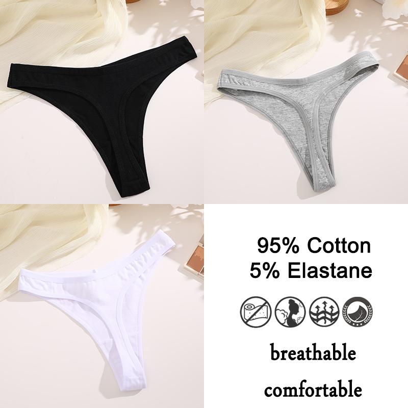 FINETOO 3 ΤΕΜ/Σετ Βαμβακερό εσώρουχο G-string Γυναικείο εσώρουχο Σέξι εσώρουχο Γυναικείο στρινγκ γυναικείο εσώρουχο για γυναικείο μονόχρωμο εσώρουχο