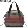 Patchwork Rainbow Shoulder Bag Canvas Totes Striped Womens Handbag Fashi Female Casual Crossbody Bag Sac A Main