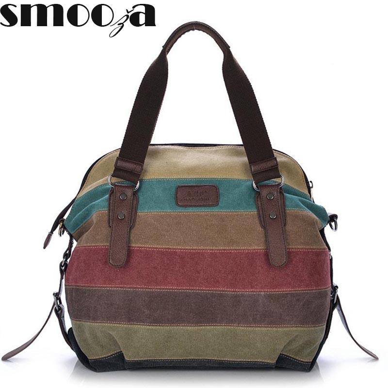 

Canvas Totes Striped Womens Handbag 2026 Patchwork Rainbow Shoulder Bag Fashi Female Casual Crossbody Bag Sac A Main (30cm<Max Length<50cm)