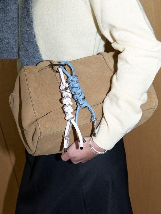 LOVE ME MONSTER Giant Braid Knot Keyring (L253MSG060) BABY PINK