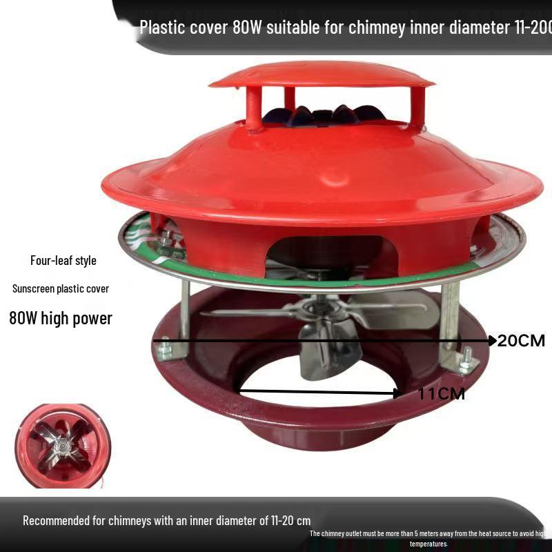 High-Power Chimney & Fireplace Draft Fan - Anti-Backdraft Ventilation & Smoke Extractor