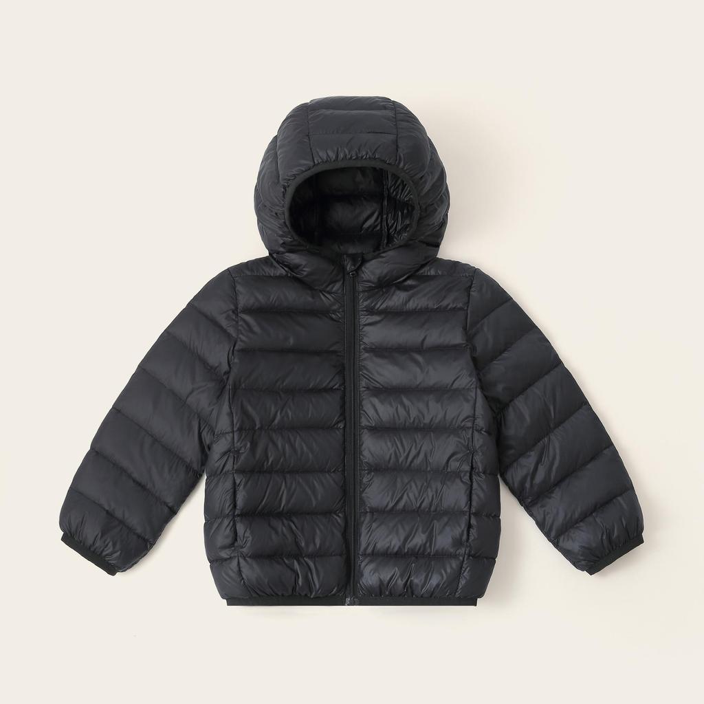 Children's Lightweight Down Jacket White Duck Down Parka with Hood Warm Boys Girls Outdoor Jacket