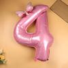 40 Inch Pink Number Balloons 0 9 Princess Birthday Party Decorations Bownot Foil Balloon for Girls