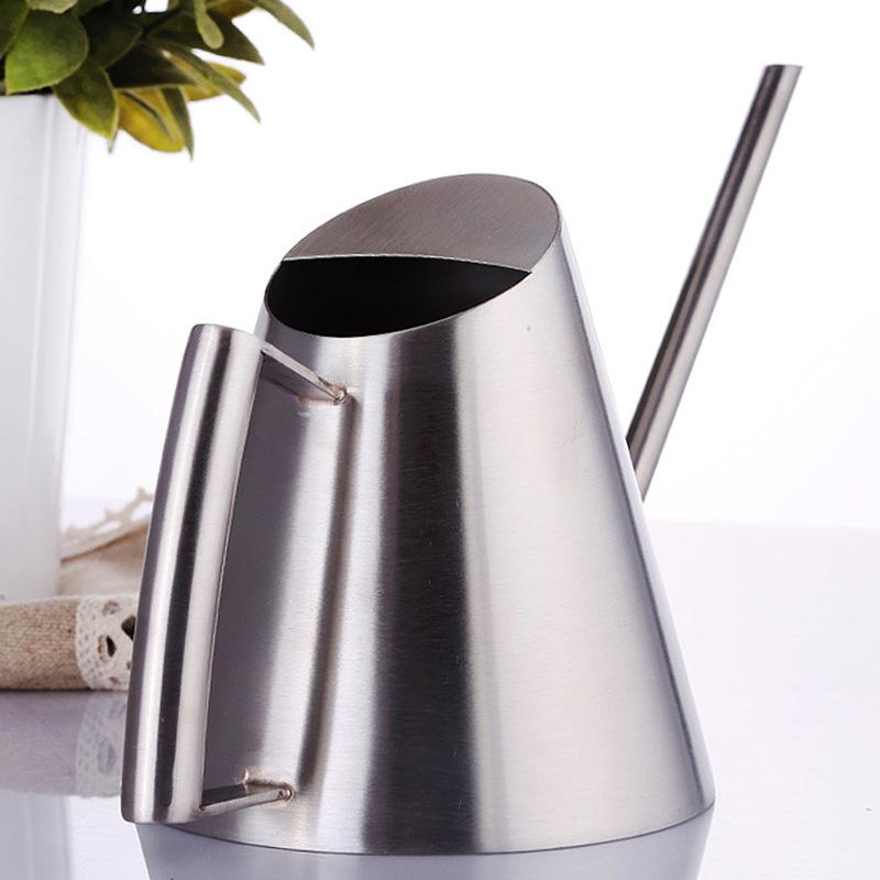 Stainless Steel Long Spout Leak-proof Watering Can for Flowers and Garden Brushed (Stainless Steel Color)