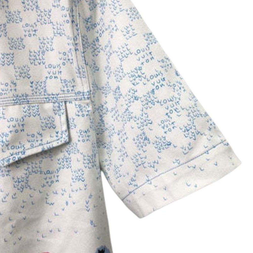 Louis Vuitton Landscape Short Sleeved Denim Shirt 1AA5C2