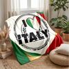 Italy Football Printed Flannel Blanket Skin Friendly Warm Decorative Throw for Indoor Couch Bed Daily Use