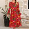 Women's Christmas Printed Fashionable Loose Round-neck Dress