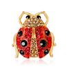 SKEDS Fashion Cute Ladybug Rhinestone Brooches For Women's Men's Clothing Insect Metal Enamel Pins Banquet Brooch Jewelry Gift