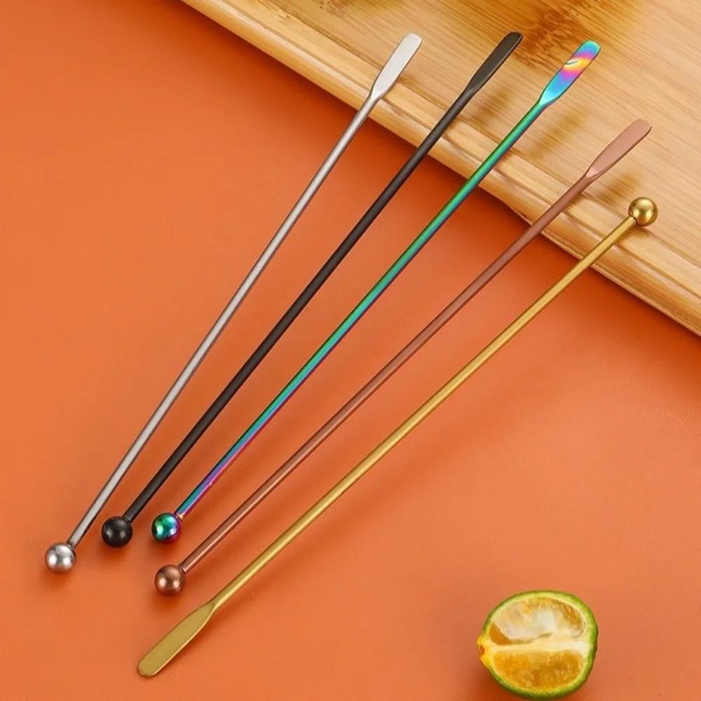 Creative Stainless Steel Cocktail Stirrers Long Handle Decoration Mixing Stick Reusable Ball Peen Drink Stirring Party Wedding