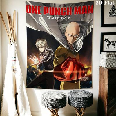 Punch Man Wall Tapestry Aesthetic Wall Hanging Printed Fabric Blanket Decorative Tapestries for Bedroom Living Room Home Decor