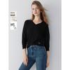 100% Sheep Wool Seamless V-Neck Knit Sweater