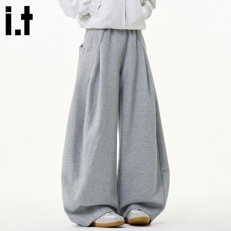 CHOCOOLATEit Men s Heavyweight Curved Wide-Leg Casual Pants 5XL