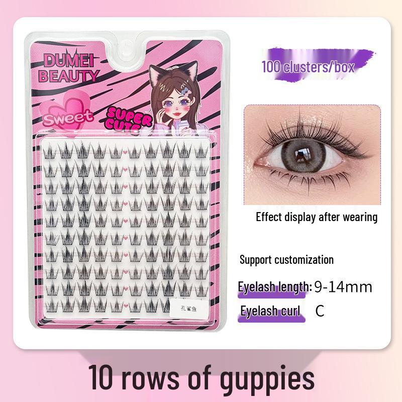 10-Row Autumn Leaf & Sunflower Faux Eyelashes - Flat, Glue-Free