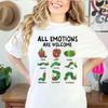 All Emotions Are Welcome Teacher Cotton Tshirt Back To School Shirt  Harajuku Women Clothing Graphic T Shirts Y2k Top Aesthetic