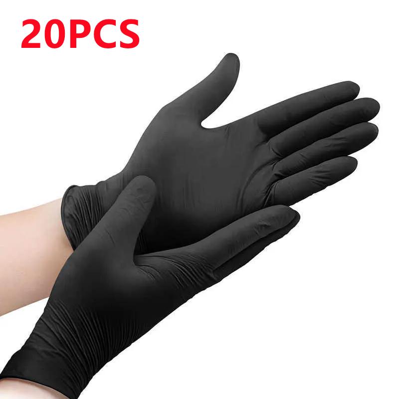 

Disposable Nitrile Gloves Black Powder & Latex Free Cleaning Gloves 100/50/20PCS 4Mil Insdustrial Mechanic Tattoo Cooking Gloves S