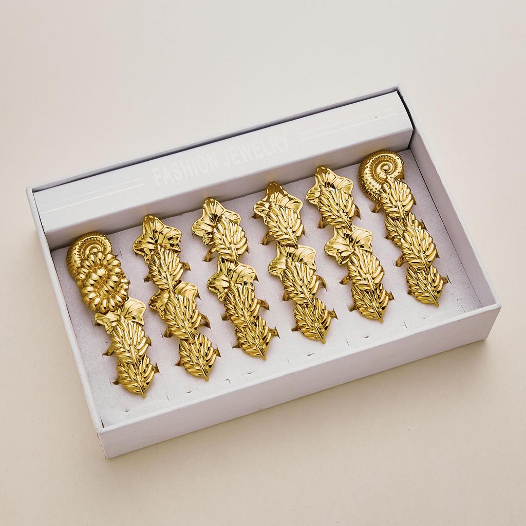 Gold Stainless Steel Smooth Surface Drip Oil Finger Ring
